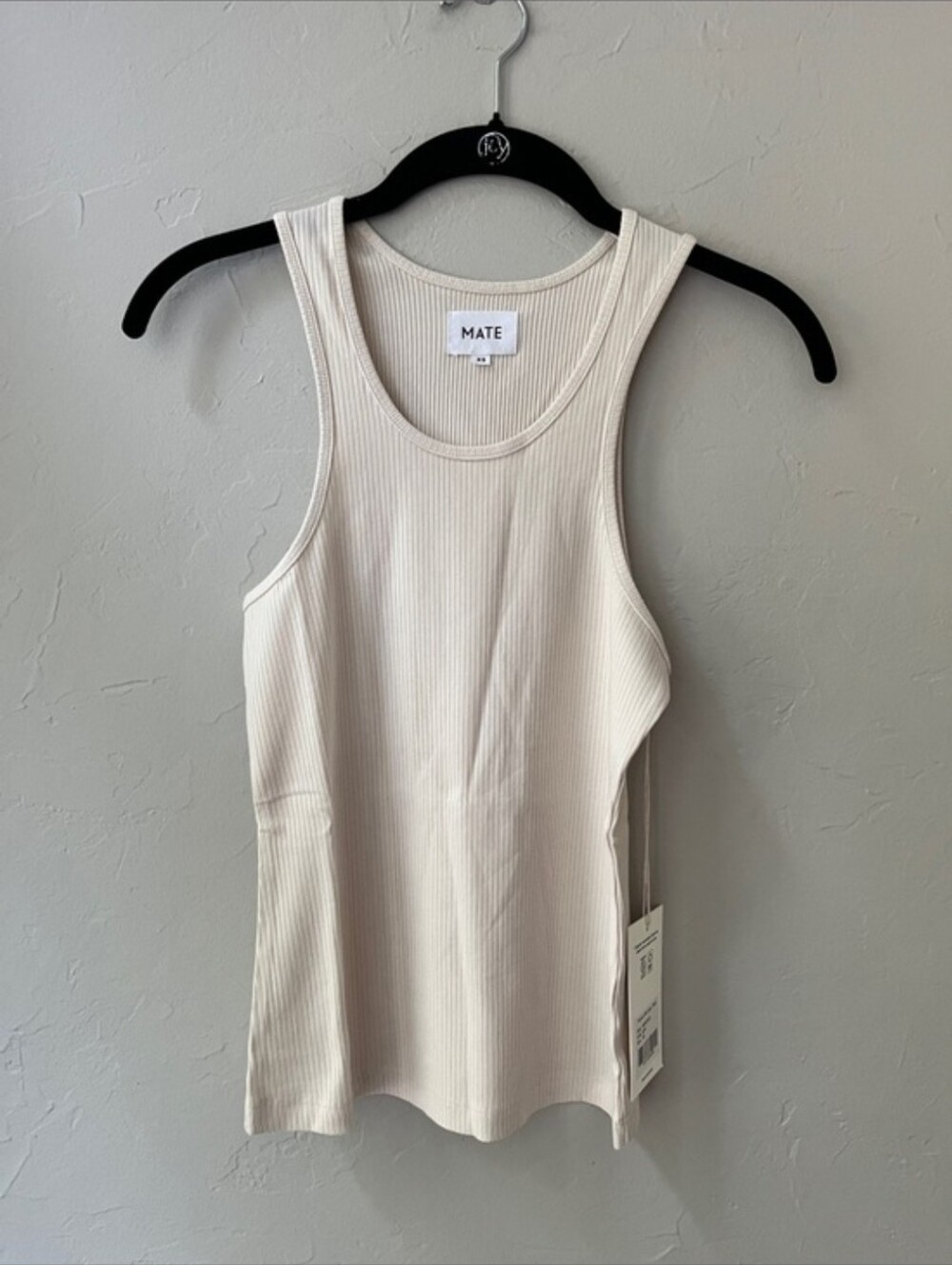 Mate The Label Tencel Rib Easy Tank In Bone